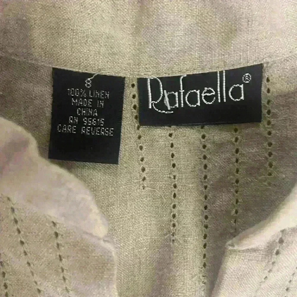 Rafaela 100% Beige Linen Maxi Dress with Mandarin Style Collar. Size 8 - Picture 3 of 9